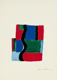 Sonia Delaunay, Komposition, Gouache auf handgeschöpftem elfenbeinfarbenen Papier