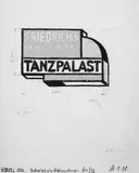 Walter Dexel, Friedrichshallen-Tanzpalast (Entwurf für eine Reklamelampe für Gas), Gouache und Collage über Bleistiftvorzeichnung auf festem chamoisfarbenen Zeichenkarton
