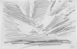 Lyonel Feininger, Wolken, Bleistiftzeichnung auf einfachem Papier