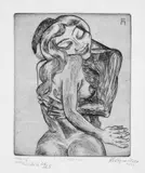 Conrad Felixmüller, Geliebte Frau, 1921, Stahlstich in Braun auf Velin
