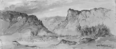 Paul Fenasse, El Kantara. Bon Saada, Zwei Gemälde. Jeweils Öl auf Leinwand, auf Karton