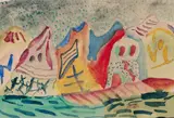 Werner Gilles, Herbstliches Ischia. Ischialandschaft, Beidseitig bemaltes Aquarell auf Velin