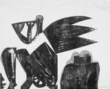 HAP Grieshaber, Neujahrsgruss 1960. Ursprung des Neckar. Weichnachten 1963