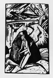 Kniende am Stein by Erich Heckel, Original-Holzschnitt (Reiberdruck) auf Velin, sold Jun 2005