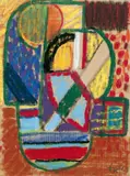 Ida Kerkovius, Komposition, Pastell auf graubraunem Velours-Papier
