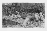 Käthe Kollwitz, Vergewaltigt, Original-Radierung in Braunschwarz auf Van Gelder-Bütten