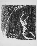 Stürzender by Alfred Kubin, Tuschfederzeichnung über Bleistiftvorzeichnung auf Katasterpapier, sold Jun 2005