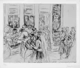 Max Liebermann, Aus dem Judenviertel in Amsterdam, Original-Radierung auf Van Gelder-Bütten