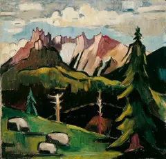 Gebirgslandschaft by Helmuth Macke, Öl auf Leinwand, sold Jun 2005