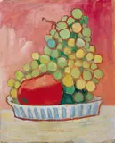 Obstteller by Gabriele Münter, Öl auf Karton, sold Jun 2005