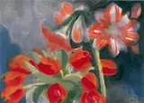 Emil Nolde, Amaryllis und Tulpen, Aquarell