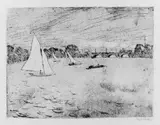 Emil Nolde, Hamburg, Alsterbassin, Original-Radierung auf Van Gelder-Bütten