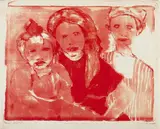 Emil Nolde, Fischerkinder, Original-Farblithographie auf dünnem Japan