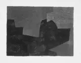 Composition lie-de-vin et bleue by Serge Poliakoff, Original-Farblithographie auf Rives-Velin, sold Jun 2005