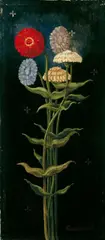 Zinnien by Franz Radziwill, Öl auf Leinwand, auf Holz, sold Jun 2005