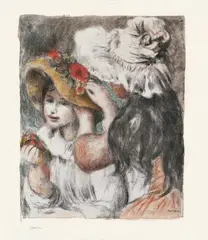 Pierre-Auguste Renoir, Le Chapeau épinglé, 2e planche, Original-Farblithographie in elf Farben auf Bütten