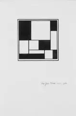 Komposition by Peter Röhl, Tuschezeichnung auf chamoisfarbenem Velin, sold Jun 2005