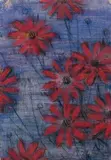 Rote Sternblüten by Christian Rohlfs, Tempera und Kreide auf stark strukturiertem Velin, sold Jun 2005