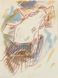 Magnolienknospe by Christian Rohlfs, Farbkreidezeichnung und Aquarell auf strukturiertem Velin, sold Jun 2005