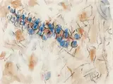 Blaue Beeren by Christian Rohlfs, Aquarell mit schwarzer Kreide auf handgeschöpftem strukturierten Papier, sold Jun 2005