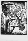 Jünger (Selbstbildnis) by Karl Schmidt-Rottluff, Original-Holzschnitt auf Velin, sold Jun 2005