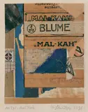 Kurt Schwitters, Mz 245. Mal Kah. Merzzeichnung, Collage (farbige und bedruckte Papiere, Karton und farbige Kreide) auf Papier