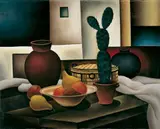 Eberhard Viegener, Stilleben mit Kaktee und Obst
