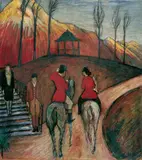 Marianne von Werefkin, Landschaft mit Reiter und Reiterin