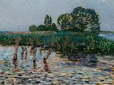 An der Hamme by Heinrich Vogeler, Öl auf Karton, sold Jun 2005