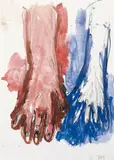 Georg Baselitz, Ohne Titel (Hände), Gouache und Graphit auf festem chamoisfarbenen Halbkarton