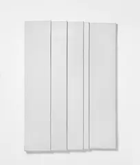 Hermann Bartels, No 370, Parallel-Montage: Öl und Kunstharz auf Nessel auf 5 verschieden großen Keilrahmen aufgezogen, Gesamtmaß