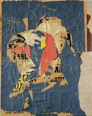 Ohne Titel by Raymond Hains, Plakatabriß auf Leinwand, sold Jun 2005