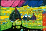 Testament in Gelb by Friedensreich Hundertwasser, 1970, Silkscreen in colours, sold Jun 2005