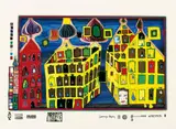 Look at it on a rainy Day by Friedensreich Hundertwasser, 10 Farbserigraphien mit Metallprägungen auf unterschiedlichen Kartons bzw. Papieren (zum Teil mit den Prägestempeln "Sch, sold Jun 2005