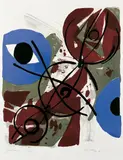 Farblitho 1964 - 2: Dominant Blau by Ernst Wilhelm Nay, Original-Farblithographie auf Rives-Velin, sold Jun 2005