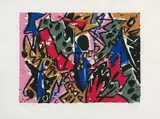 Farbholzschnitt 1952 - 1, 2, 3 und 4 by Ernst Wilhelm Nay, Folge von 4 Original-Farbholzschnitten von 6 bzw. 7 Stöcken auf leicht genarbtem Velin ca, sold Jun 2005