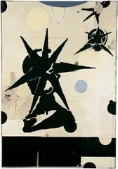 Alva Noto, Sternkopf, Acryl, Gouache und Bleistift collagiert auf Papier auf Leinwand