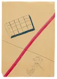 Sigmar Polke, Ohne Titel, Aquarell und Kugelschreiber auf bräunlichem Papier