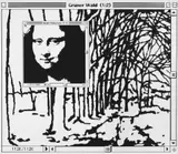 George Pusenkoff, Mona Lisa im weissen Wald, Acryl auf Leinwand