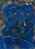 Ohne Titel (Abstrakte Komposition in Blau) by Emil Schumacher, Öl auf Leinwand, sold Jun 2005
