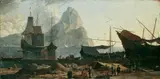Adriaen van der Cabel, EIN SÜDLICHER SEEHAFEN (GIBRALTAR?)., Öl auf Leinwand
