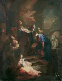 DIE DARSTELLUNG CHRISTI IM TEMPEL. by Umkreis Franz Anton Maulbertsch, Öl auf Leinwand, sold May 2005