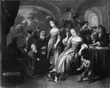 Willem van Mieris, BORDELLSZENE., Öl auf Leinwand