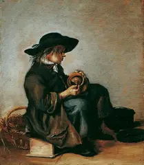 Nachfolge Moses Terborch, EIN SITZENDER JUNGER MANN., Öl auf Holz