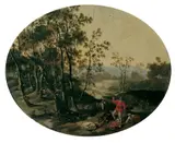 Flemish School, LANDSCHAFT MIT JÄGERN.