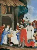 Frans Francken the Younger, DIE ANBETUNG DER KÖNIGE., Gouache auf Pergament, auf Holz aufgezogen (unter Glas gerahmt)