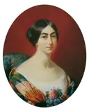 Umkreis Jean Auguste Ingres, BILDNIS DER MADAME ANAIS PORTEU DE LAMORANDIÈRE., Pastell auf Papier (unter Glas gerahmt)