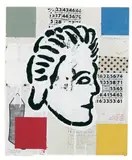 Donald Baechler, Abstract Composition with Greek Head # 1