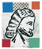 Donald Baechler, Abstract Composition with Greek Head # 2