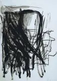 Georg Baselitz, Ohne Titel (Flasche), Tuschpinsel und Pastellkreide auf Velin